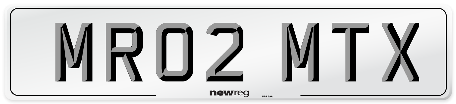 MR02 MTX Number Plate from New Reg